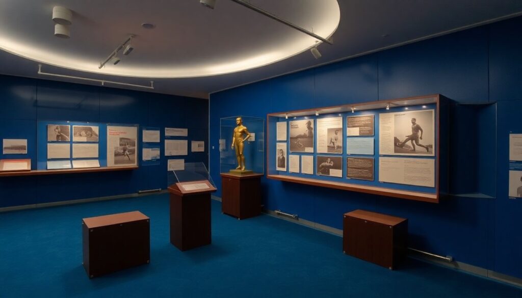 Музейные экспонаты о спорте в эпоху СССР - иллюстрация