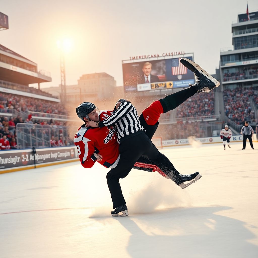 Овечкин и судья в Зимней классике: гол и историческая победа «Вашингтона»